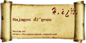 Hajagos Ágnes névjegykártya